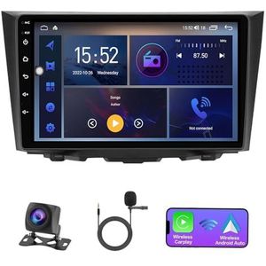 Dubbele DIN Android 14 autoradio voor Suzuki Kizashi 2009-2015 9 Duim QLED Touch screen-met Draadloze Carplay Android Auto GPS navigatie 4G WiFi Stuurwielbediening achteruitrijcamera(P5 4G+WIFI 8Core