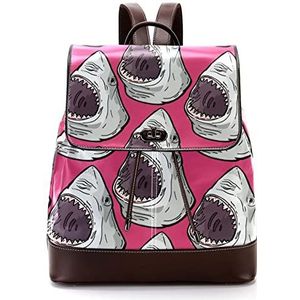 Gepersonaliseerde casual dagrugzak tas voor tiener reizen business college roze haaien, Meerkleurig, 27x12.3x32cm, Rugzak Rugzakken