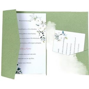Bruiloft uitnodigingskaarten 50 Rose Laser Cut Tri-fold bruiloft uitnodiging kaarten kit zak uitnodiging envelop (kleur: mat salie groen, maat: omslag en envelop)