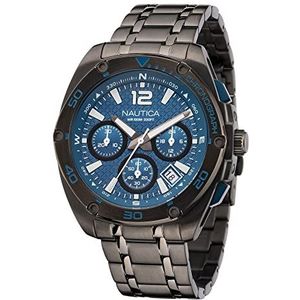 Nautica Mannen Tin Can Bay Chrono/IP Gunmetal roestvrij stalen armband horloge (Model: NAPTCF211), Zwart, Modern