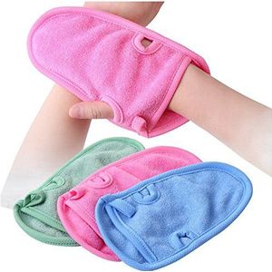 3 STKS Badwanten Douche Zachte Huidverzorging Gezicht Body Wash Massage Spa Mitt voor Volwassenen en Kinderen (Kleur Willekeurig)