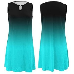 Blauwe vrijetijdsjurk | Blauwe zachte ademende korte jurk | Verloopjurk Comfortabel elastiek voor Date Club Party Street