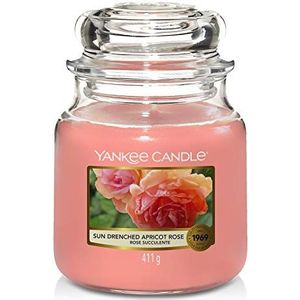 Yankee Candle Geurkaars in glas (middelgroot) | Sun-Drenched Apricot Rose | brandduur tot 75 uur