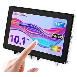 Waveshare 10.1inch Capacitive Touch Screen LCD with Case 1024 x 600 Resolution HDMI Compatible with Raspberry Pi/Jetson Nano/Windows