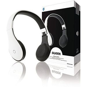 Sweex SWBTHS100WH hoofdband met witte draad, hoofdtelefoon en microfoon, hoofdtelefoon en microfoons (met kabel, hoofdband, stereo, oorring, wit)