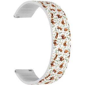 RYANUKA Solo Loop Strap Compatibel met Amazfit Bip 3, Bip 3 Pro, Bip U Pro, Bip, Bip Lite, Bip S, Bip S lite, Bip U (Rode Pandas Bamboe) Quick-Release 20 mm rekbare siliconen band band accessoire,