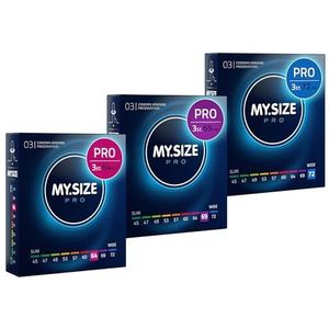 MY.SIZE PRO condoom maat 6,7,8-64,69,72 mm, XL & XXL, 3x3 condooms - perfecte pasvorm en een geschikte maat voor iedereen