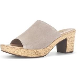 Slippers - Suède - Blokhak - Normale Breedte