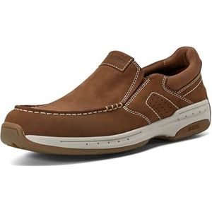 Dunham heren waves slipper, middenbruin nubuckleer, 50.5 EU