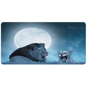 Leeuw en leeuwin op de Savannah mode bureau muismat antislip gaming muismat accessoires decor 30 x 60 cm