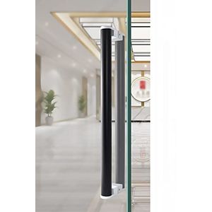 MWANG Houten deurklink, geborsteld roestvrij staal glazen deurgreep, kantoren schuifdeurgreep, interne/externe grijper (kleur: C, maat: 600 mm)