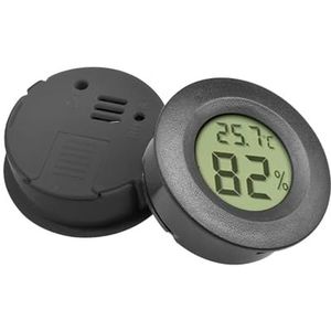 Mini Ronde LCD Digitale Thermometer Hygrometer Koelkast Vriezer Tester Temperatuur Sensor Vochtigheidsmeter Detector Nauwkeurig En Gemakkelijk Te Lezen(Black)