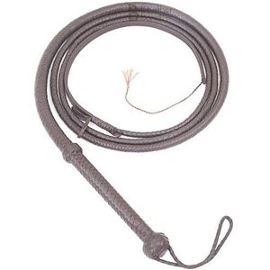 Indiana Jones Stijl 8 Voet 8 Vlecht Donkerbruin Lederen Paardensport Bullwhip Echt Echt Koeienhuid Lederen Bull Zweep