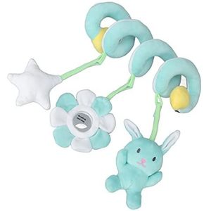 Hangend Speelgoed voor baby's Zacht Pluche Haakontwerp Baby-aandachtstraining Baby-spiraalactiviteitsspeelgoed voor Peuters (Groen konijn)