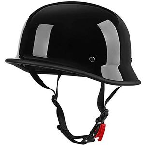 Open Gezicht Motorhelm Vintage Duitse Stijl Voor Mannen En Vrouwen, DOT/ECE Goedgekeurde Motorfiets Half Helm Half Gezicht Fiets Scooter ATV UTV Skateboard Helm C,55-60CM
