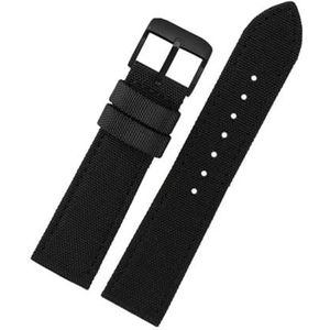 KemEng Nylon horlogebandje, 18-24 mm, NATO-horlogeband voor mannen en vrouwen, Zwarte gesp, 18mm, Riem