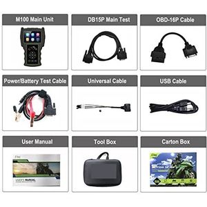 Batterijbelastingstester, M100 Motorcycle Diagnostic Tool Universal Motorbike Scanner 2in1 M100 Pro Motor scan batterijtester gratis verzending voor zware vrachtwagenmotorfietsen(M100 PRO Basic)