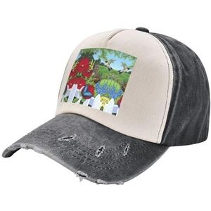 TyEdee Vogel vlinder bloem print verstelbare papa hoed, veelzijdige honkbalpet, dames outdoor hoed, cadeau voor Vaderdag, Zwart en Wit, one size
