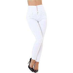 Miss RJ Jeans High Waist Skinny Jeans Jeans Corsage Look, wit, 36