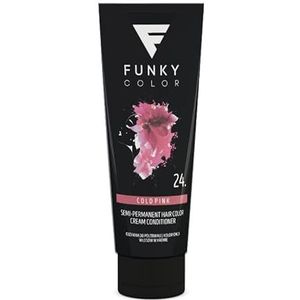 FUNKY COLOR COLD PINK 24, kleurstof voor semi-permanente haarkleuring, semi-permanente haarkleuring (28 kleuren).