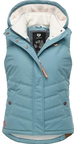 Ragwear Hesty Intl Mouwloos outdoorvest, warme winterjas, waterdicht, met afneembare capuchon, XS-6XL, Stone Blue25, XS