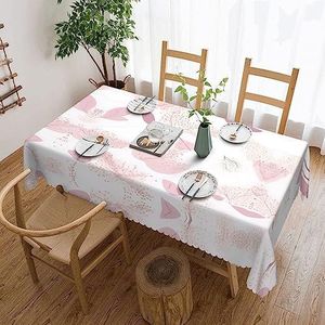yefan Handgeschilderd rechthoekig tafelkleed met bloemenpatroon en patroon, wasbaar polyester tafelkleed voor eettafels, feesten, evenementen, enz.