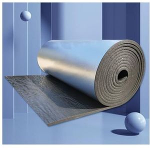 Zelfklevende aluminiumfolie geluidsisolatiekatoen, 5 mm-30 mm thermische isolatiemat for auto's, daken, buizen, muren, multifunctioneel hitteschild, geluidsdemper(1*4m/3.2*13ft,5MM(THK))