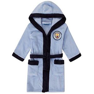 Manchester City FC - Fleece badjas met capuchon voor jongens - Officieel - Clubcadeau - Hemelsblauw - 5-6 jaar