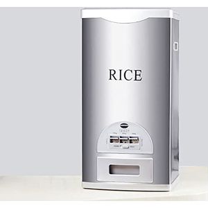 Rijsttank rijstopslag rijstopslagcontainer roestvrij staal 25/33/45/55/65 lbs verzegelde graan rijstkast rijstbewaaremmer (zilver 20kg)