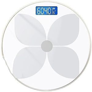 Badkamerweegschalen Elektronische Digitale Weegschaal Lichaamsvet Vloerweegschaal Lichaamssamenstellinganalysator Sluit Bluetooth Smart Scales Aan Gemakkelijk Te Gebruiken(White)