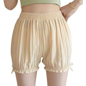 Dames korte legging Spandex dames veiligheidsbroek verticale strepen bloeiers mini strik decor onder rok shorts losse lolita shorts voor dames loungewear voor Fitness Gym Workout