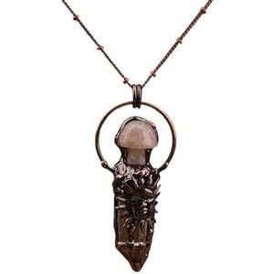 Spiritual Buddha Head Pendant Necklace For Women Bronze Antique Natural Stones Meditation Necklace Jewelry Gift (Color : Style 3 Agate)