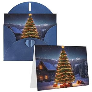 VTCTOASY Kerstboom Print Verjaardagskaart Lege Wenskaarten Met Enveloppen Dank U Kaart Grappige Wenskaarten voor Verjaardag Bruiloft