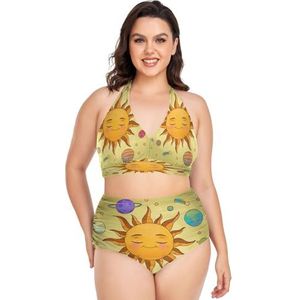 Schöner Sonnenstern tweedelige bikiniset, badpak, badmode voor strand, dames en meisjes, Patroon., XXL