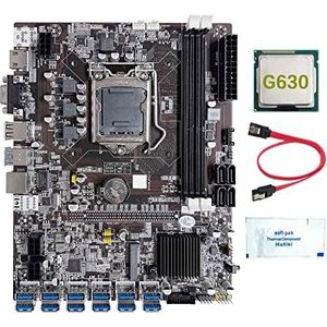 AMIUHOUN B75 12 Kaart GPU BTC Mijnbouw Moederbord+G630 CPU+Thermisch Vet+ Kabel 12XUSB3.0 (PCIE) Slot LGA1155 DDR3 RAM MSATA
