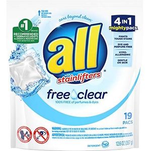 All Mighty Pacs wasmiddel, vrij doorzichtig voor gevoelige huid zakje, 19 stuks