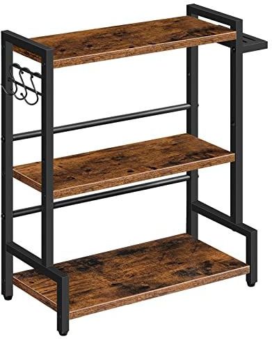 HOOBRO - EBF01TL01 - Keukenrek - Donkerbruin-Zwart - Met 3 Haken en Messenhouder