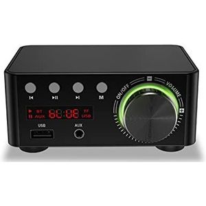 Audioversterker, Mini Audio HIFI Bluetooth 5.0 Power Class D Versterker TPA3116 Digital AMP 50W * 2 Home Audio Auto Marine(Nero)