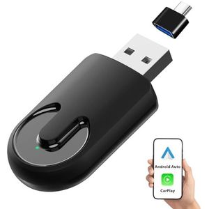 2-in-1 draadloze CarPlay & Android Auto Adapter - Mini Plug & Play USB-dongle, compatibel met auto's vanaf 2016+, stabiele verbinding, ultra-compact ontwerp