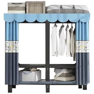 Draagbare garderobekast Stalen frame kledingkast voor het ophangen van kleding Kast met stoffen bekleding bespaart ruimte Grote kast