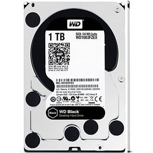 Western Digital WD zwarte harde schijf van 1 TB met prestaties voor desktops - 7200 rpm SATA 6 Gb/s 64 MB cache 3,5 inch