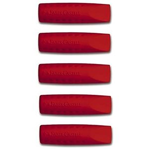 Faber-Castell Grip 2001 Gum Rubber Potlood Cap - Pack van 5 rode kleur