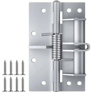 Deurveerscharnier, Zelfsluitende deurscharnieren Multicolor 4 inch(Silver)