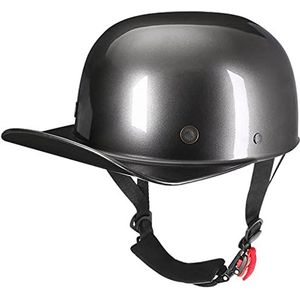 Skull Cap Halve Shell Helm, Motorfiets Baseball Cap Halve Helm DOT Goedgekeurde Mannen en Vrouwen Vintage Open Helm voor Bromfiets Straat Scooter ATV Helm Decoration
