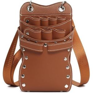 Crossbody kappersschaar huisdier gereedschap opbergtas for kappers(Brown)