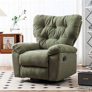 Living Room Chairs Moderne eenvoudige woonkamer fauteuil kleine computerstoel bank huishoudelijke vrijetijdsstoel comfortabel plus voetensteun kruk for woonkamer slaapkamer leeskamer (Color : Army Gr