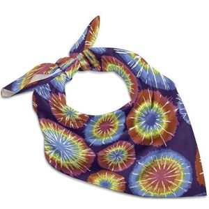 Rainbow Dots Tie Dye Vierkante Bandana Mode Satijn Wrap Neck Sjaals Comfortabele Hoofddoek voor Vrouwen Haar 63,5 cm x 63,5 cm