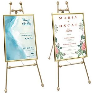 2 stuks ezel ijzer kunst schildersezel statiefstandaard olieverfschilderij ezel display stand reclame foto poster houder indoor outdoor goud