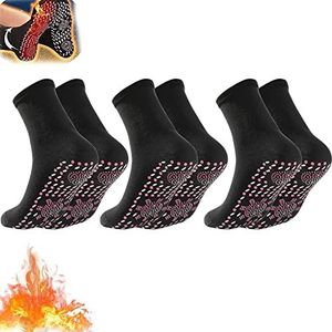 AFIZ Tourmaline Slimming Health Sock, AFIZ Tourmaline Health Sock, Unisex Winter Comfortable Thermotherapeutic Magnetic Self-Heating Socks (Black)