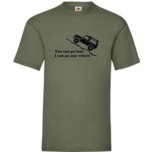 Super Lemon 4x4 4wd Truck You can go Fast I can go Anywhere T-shirt voor elke auto 4wd 4x4 minnaar, geweldig of verjaardagscadeau (X-Large) olijfgroen, Olijf